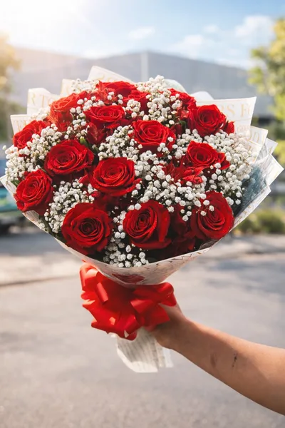 Buquê com 17 Rosas