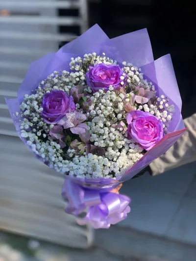 Buquê de 03 Rosas Lilas