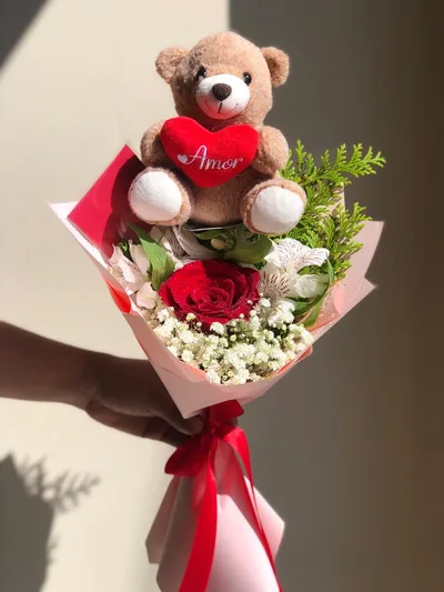 Rosa Momentos com Urso
