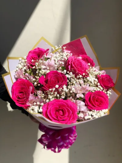 Buquê 08 Rosas Pink